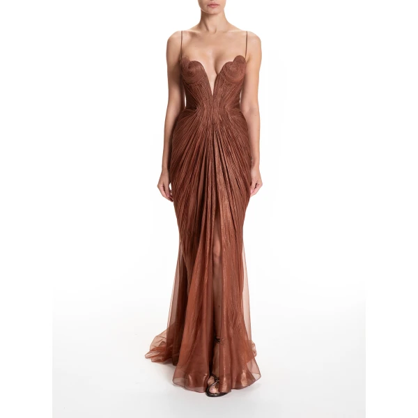 Maria Lucia Hohan Cecilia Gown in Chocolate, view 2