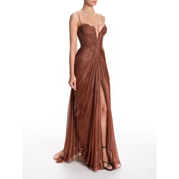 Maria Lucia Hohan Cecilia Gown in Chocolate, view 3