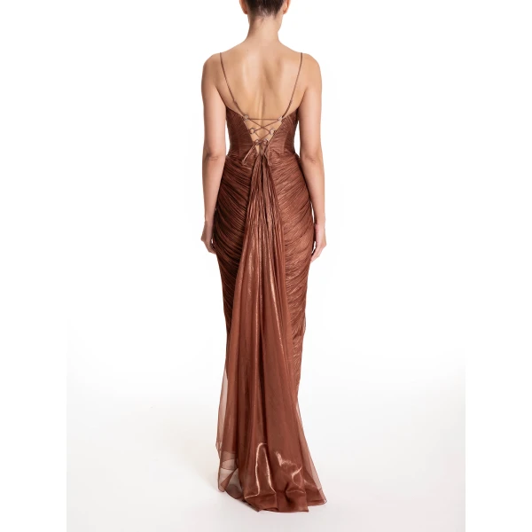 Maria Lucia Hohan Cecilia Gown in Chocolate, view 4