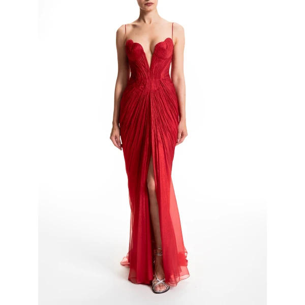 Maria Lucia Hohan Cecilia Gown in Salsa, view 2