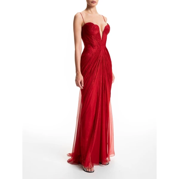 Maria Lucia Hohan Cecilia Gown in Salsa, view 3