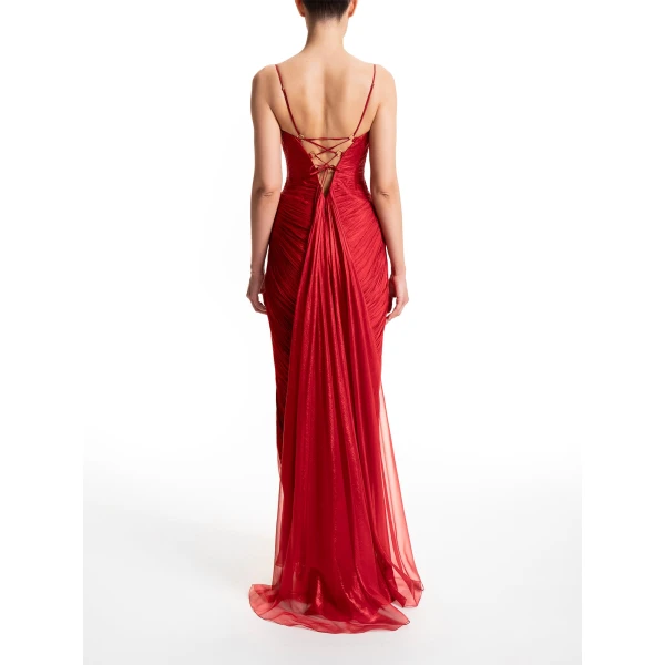 Maria Lucia Hohan Cecilia Gown in Salsa, view 4