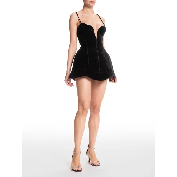 Maria Lucia Hohan Kemena Mini Dress in Black, view 3
