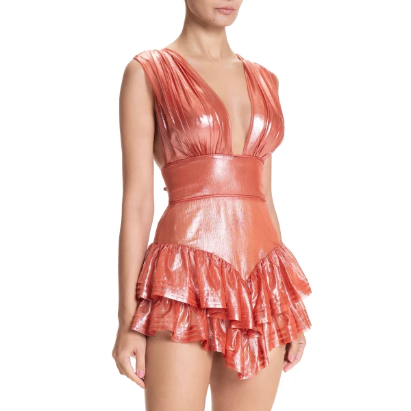 Maria Lucia Hohan Latonya Mini Dress in Blood Orange, view 6