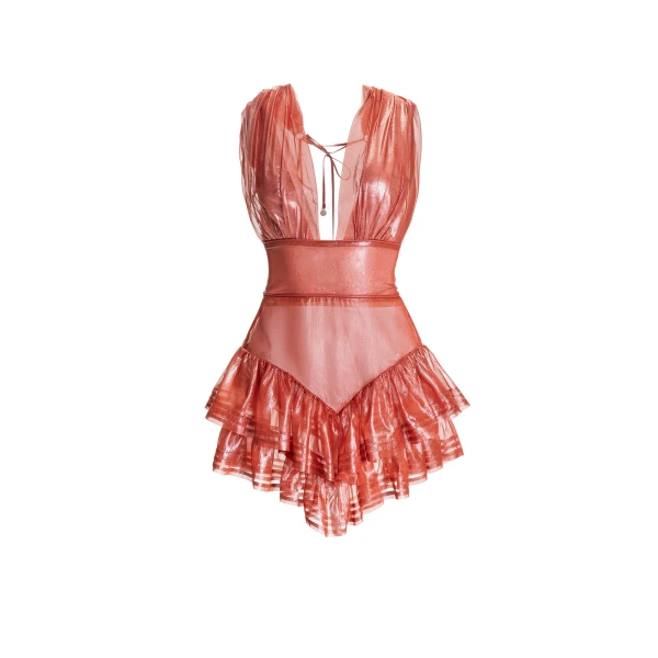 Maria Lucia Hohan Latonya Mini Dress in Blood Orange