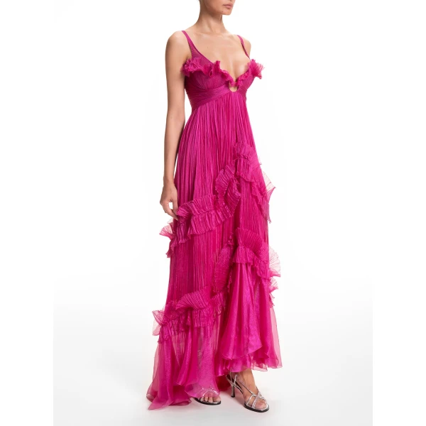 Maria Lucia Hohan Matea Gown in Begonia, view 3