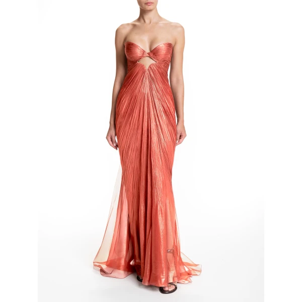 Maria Lucia Hohan Rachel Gown in Blood Orange, view 2