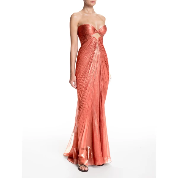 Maria Lucia Hohan Rachel Gown in Blood Orange, view 3
