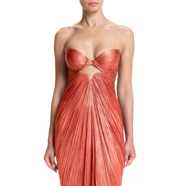 Maria Lucia Hohan Rachel Gown in Blood Orange, view 5