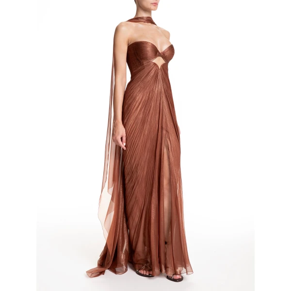 Maria Lucia Hohan Rachel Gown in Chocolate, view 6