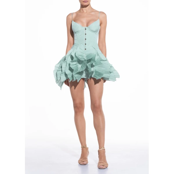 Maria Lucia Hohan Riri Mini Dress in Aqua, view 2