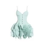 Maria Lucia Hohan Riri Mini Dress in Aqua