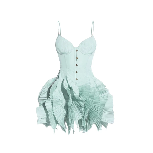Maria Lucia Hohan Riri Mini Dress in Aqua
