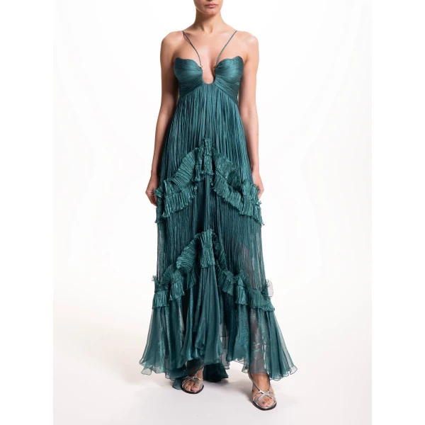 Maria Lucia Hohan Roxene Gown in Teal, view 2