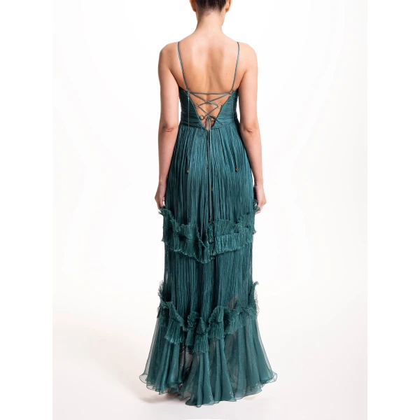 Maria Lucia Hohan Roxene Gown in Teal, view 4