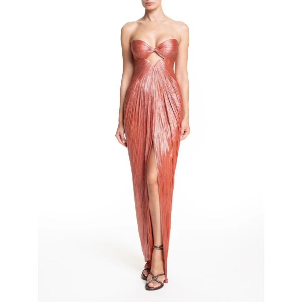 Maria Lucia Hohan Stephanie Gown in Blood Orange, view 2