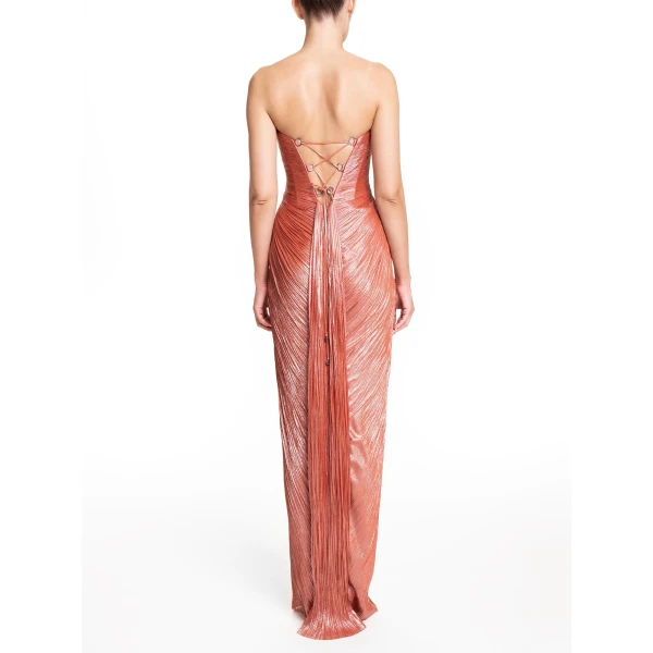 Maria Lucia Hohan Stephanie Gown in Blood Orange, view 4