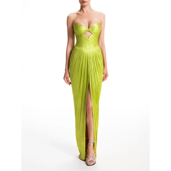 Maria Lucia Hohan Stephanie Gown in Lime, view 2