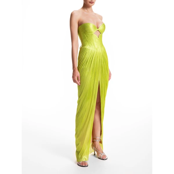 Maria Lucia Hohan Stephanie Gown in Lime, view 3