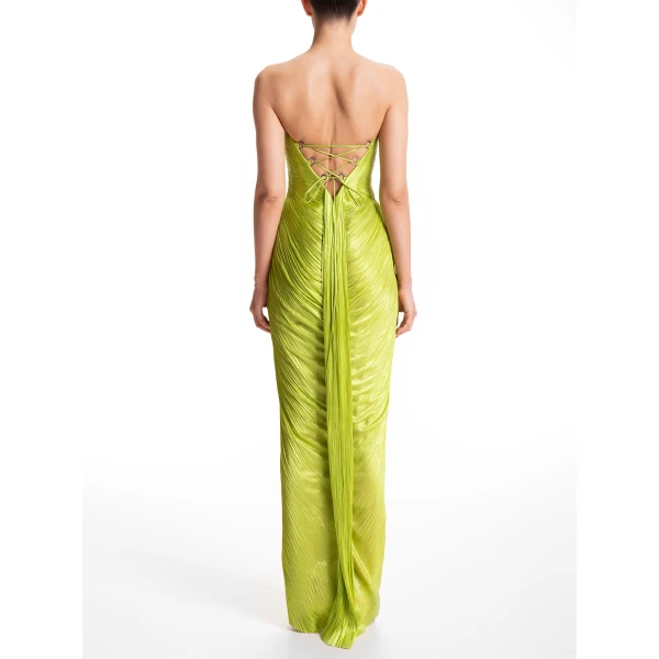 Maria Lucia Hohan Stephanie Gown in Lime, view 4