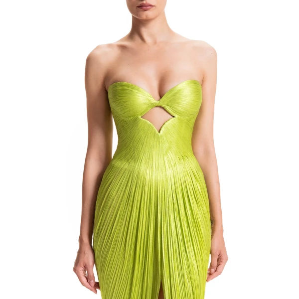 Maria Lucia Hohan Stephanie Gown in Lime, view 5