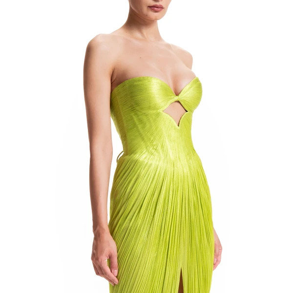 Maria Lucia Hohan Stephanie Gown in Lime, view 6