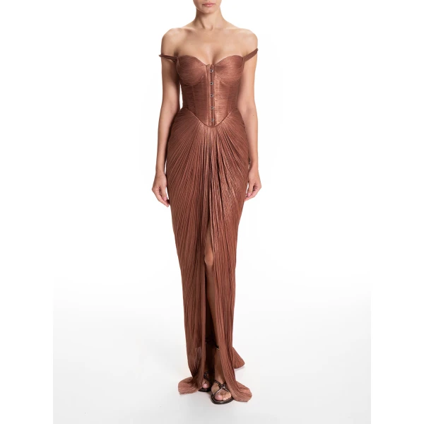 Maria Lucia Hohan Susie Gown in Chocolate, view 2
