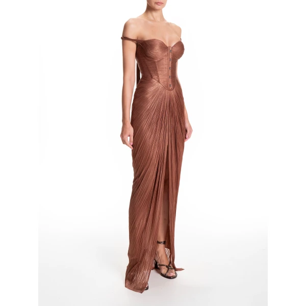 Maria Lucia Hohan Susie Gown in Chocolate, view 3