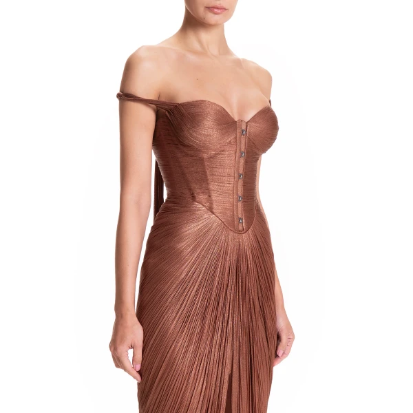 Maria Lucia Hohan Susie Gown in Chocolate, view 6