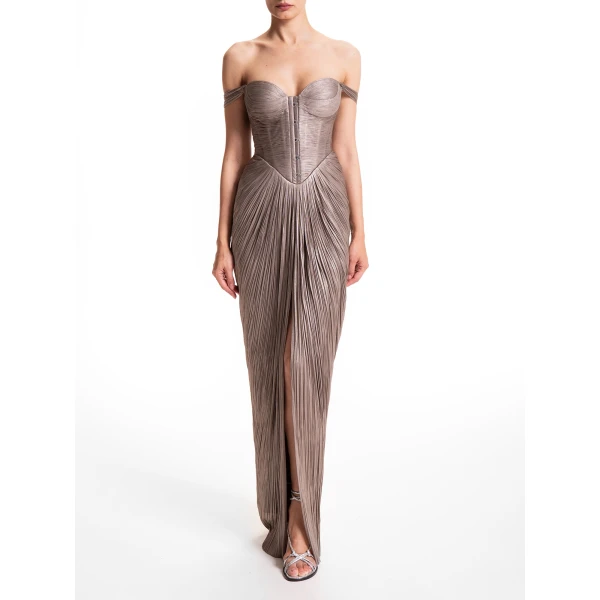 Maria Lucia Hohan Susie Gown in Woodsmoke, view 2