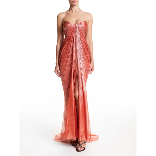 Maria Lucia Hohan Victoria Gown in Blood Orange, view 2