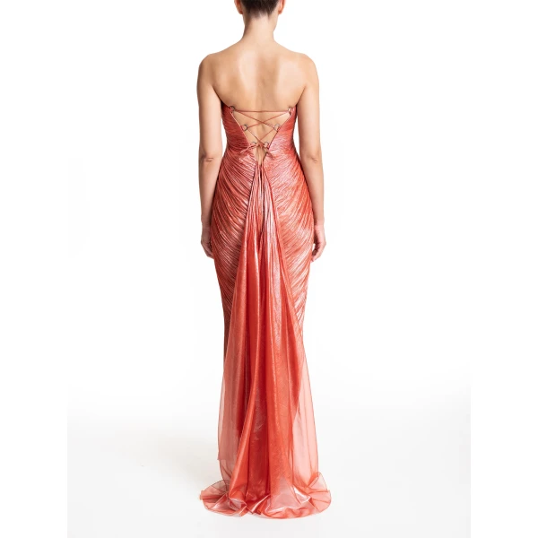 Maria Lucia Hohan Victoria Gown in Blood Orange, view 4
