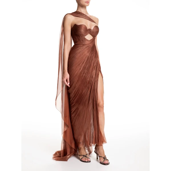 Maria Lucia Hohan Yasmine Gown in Chocolate, view 3