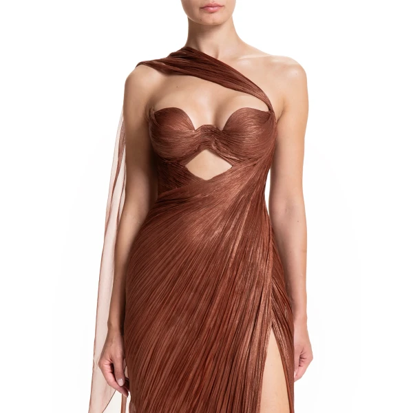 Maria Lucia Hohan Yasmine Gown in Chocolate, view 5