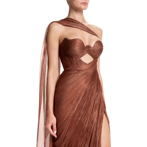 Maria Lucia Hohan Yasmine Gown in Chocolate, view 6