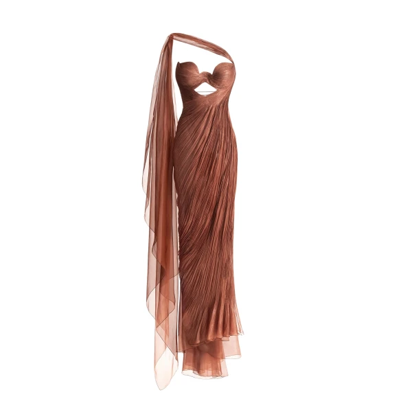 Maria Lucia Hohan Yasmine Gown in Chocolate