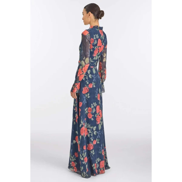 Markarian Adelaide Red Bloom Chiffon Gown, view 4