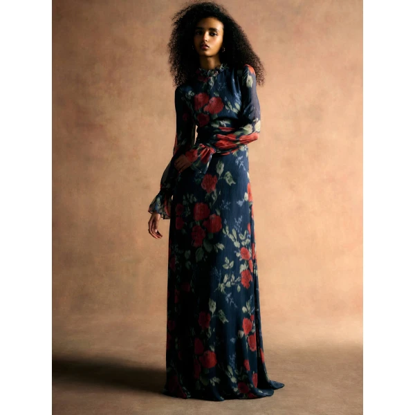 Markarian Adelaide Red Bloom Chiffon Gown, view 5