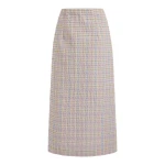 Markarian Betsy Pastel Plaid Midi Skirt