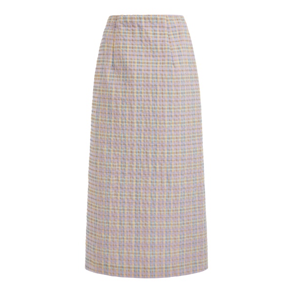 Markarian Betsy Pastel Plaid Midi Skirt