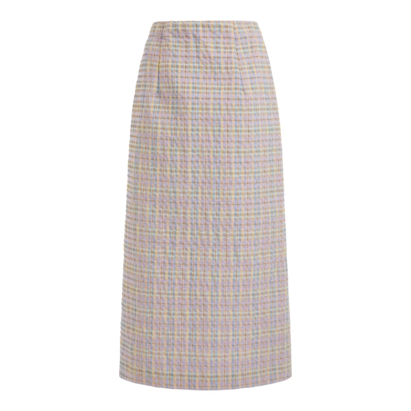 Markarian Betsy Pastel Plaid Midi Skirt