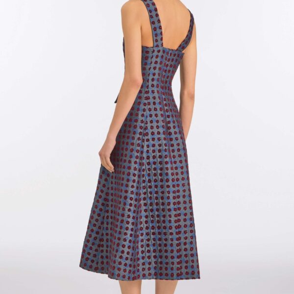 Markarian Birdie Teal Tapestry Midi Dress, view 4