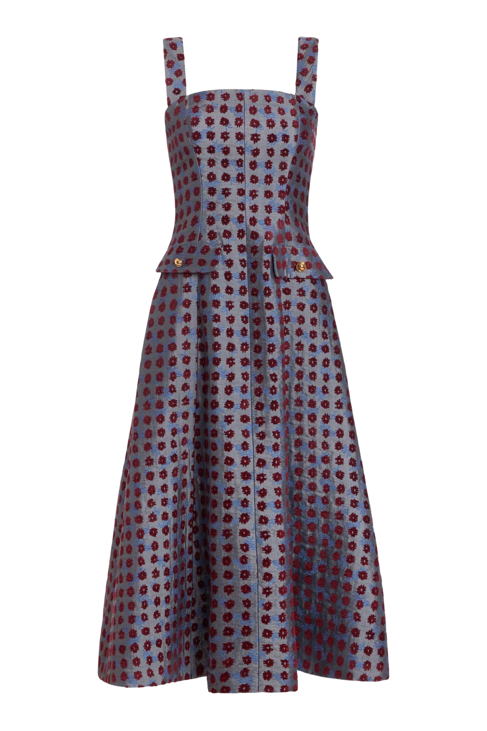 Markarian Birdie Teal Tapestry Midi Dress