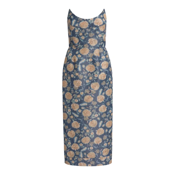 Markarian Cyprus Dusk Marigold Ikat Midi Dress