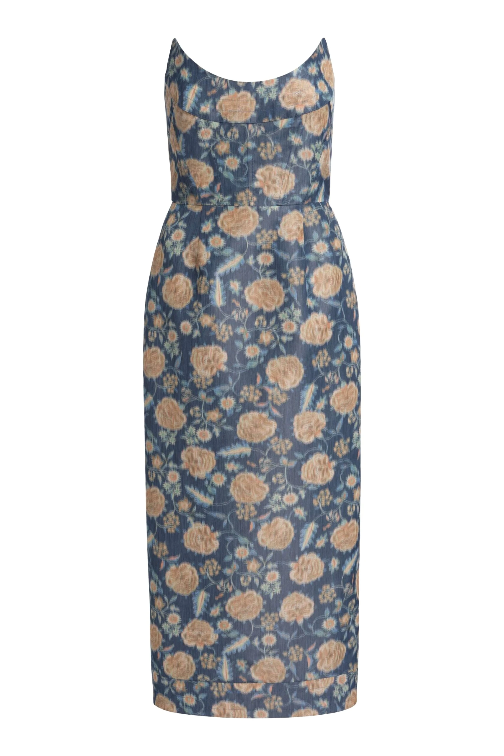 Markarian Cyprus Dusk Marigold Ikat Midi Dress