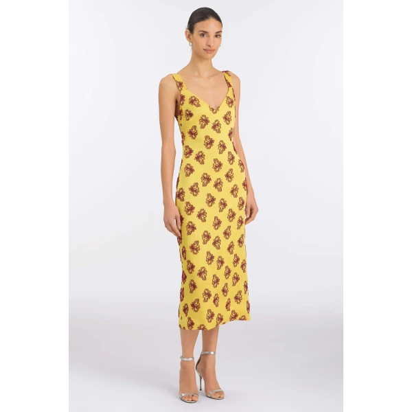 Markarian Dancing Queen Citrine Midi Dress, view 2