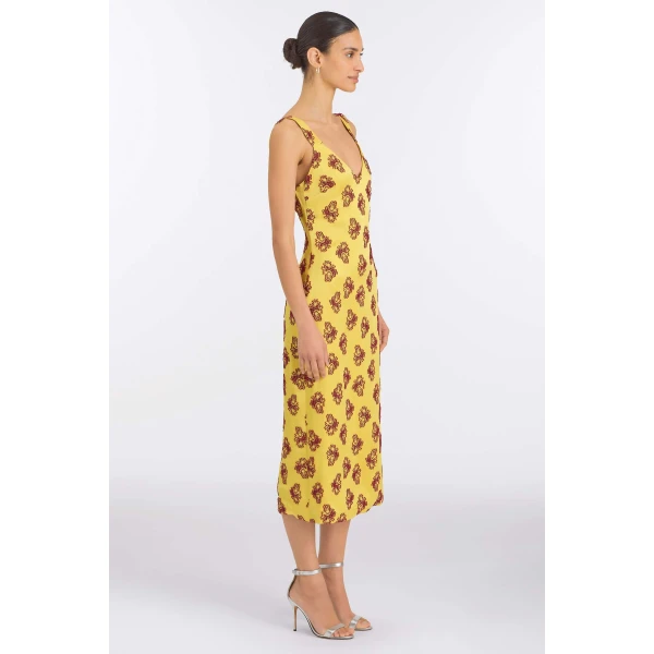 Markarian Dancing Queen Citrine Midi Dress, view 3