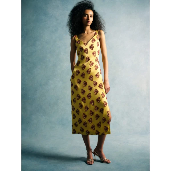 Markarian Dancing Queen Citrine Midi Dress, view 5