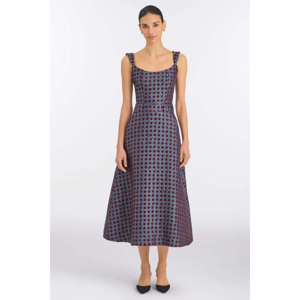 Markarian Frances Teal Tapestry Midi Skirt, view 2