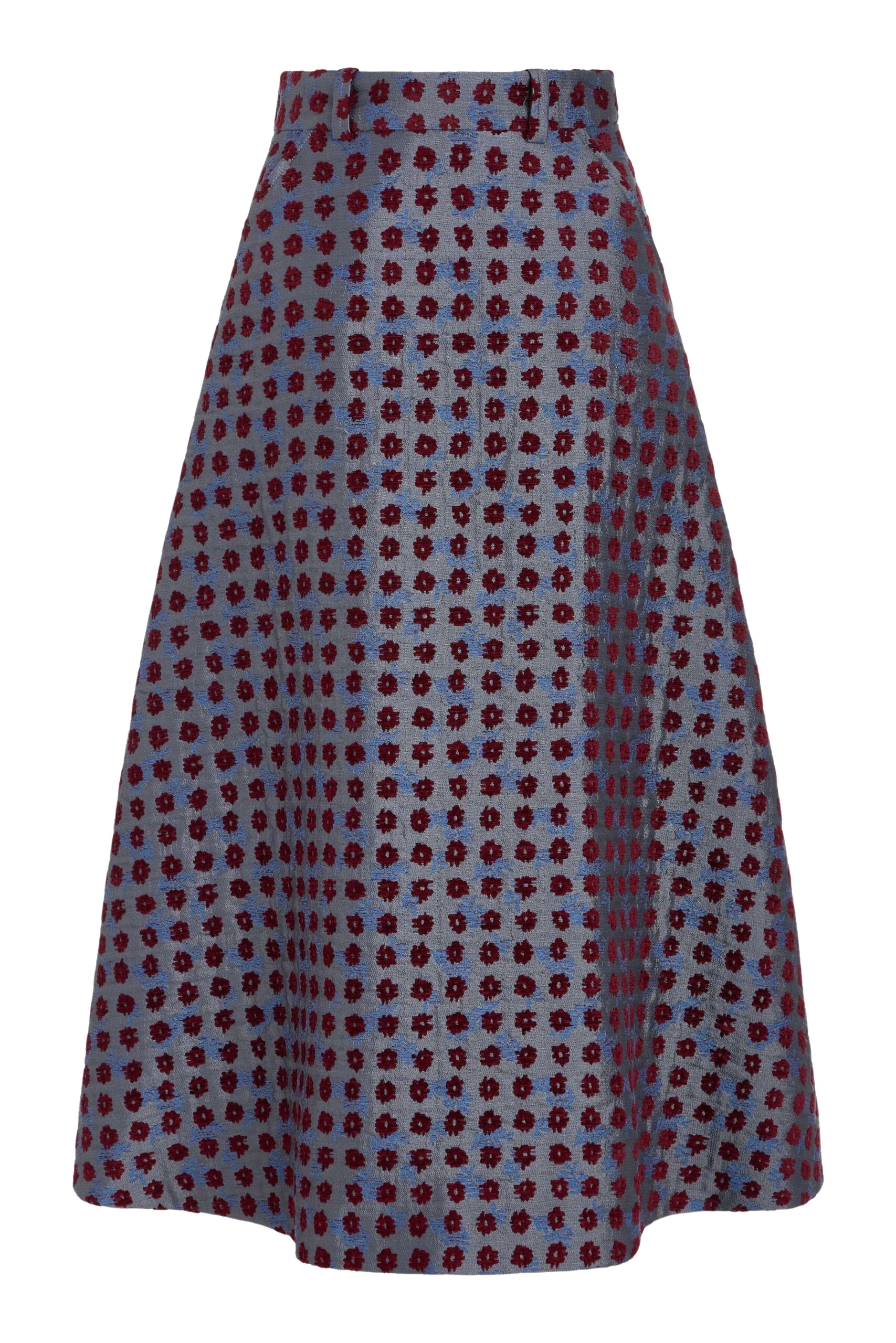 Markarian Frances Teal Tapestry Midi Skirt